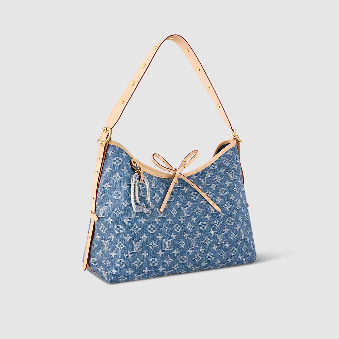 Túi Louis Vuitton Carryall Mm Monogram Denim Nữ Xanh Dương